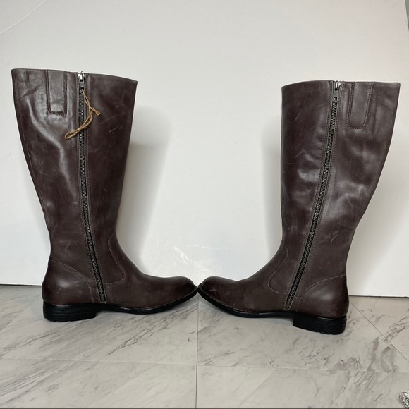 New! Born North Gray Leather Riding Boot 8M - Picture 5 of 14